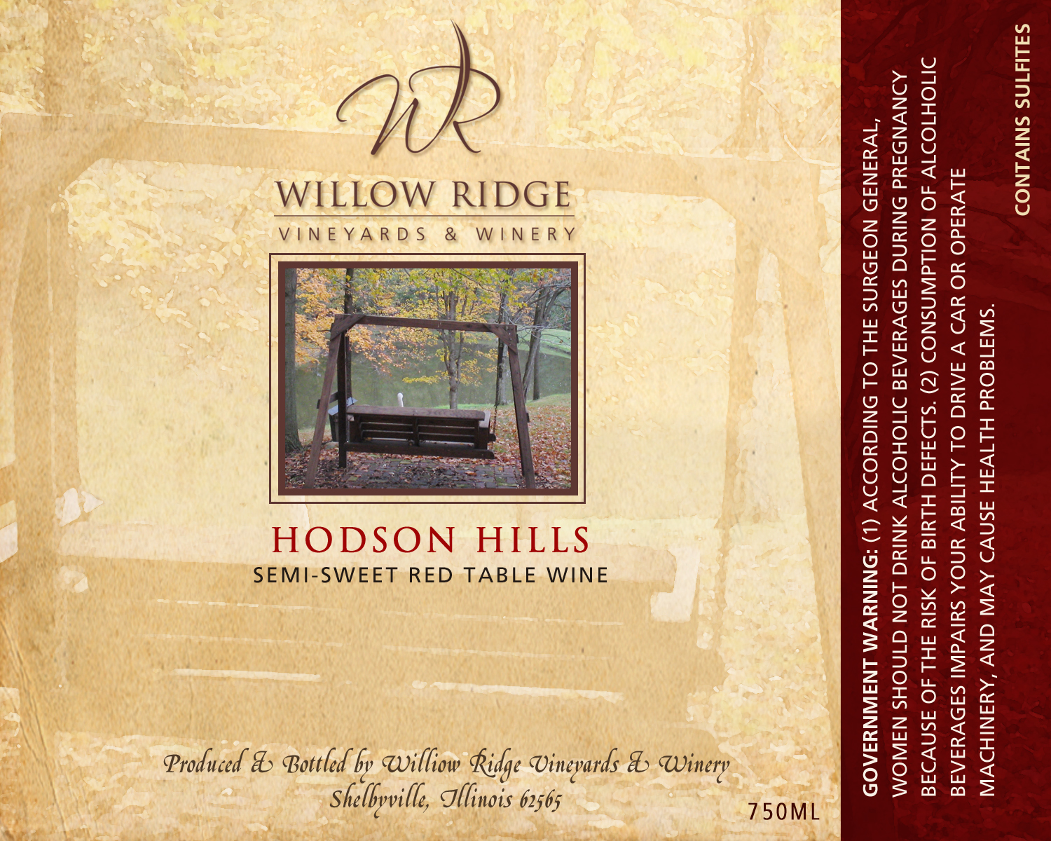 Willow Ridge Winery Hodson Hills Wine