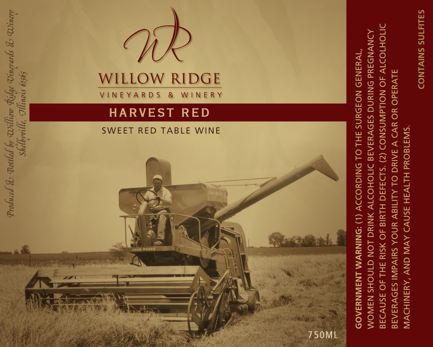 Willow Ridge Winery Harvest Red Wine
